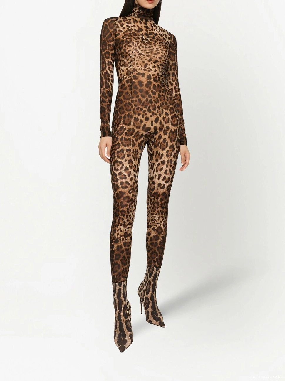 Affordable sheer DOLCE&GABBANA jumpsuit Dolce Women KIM Gabbana leopard-print & 0404